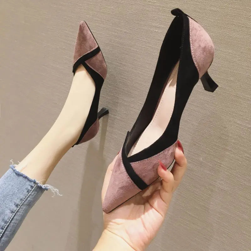 5.5CM/7.5CM New Arrival 2025 Hot Selling Women Office Shoes Pointed Toe Low Heels for Ladies