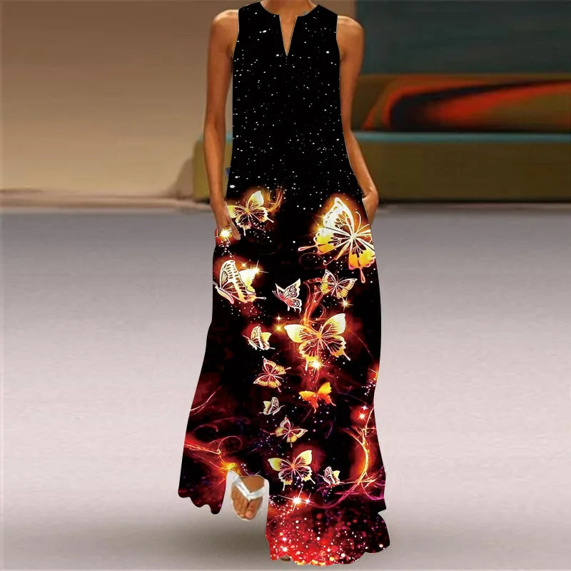Summer Beach Women Dress 2022 Elegant Robe Party Sleeveless Vestidos Women Casual Sundress Vintage Dresses