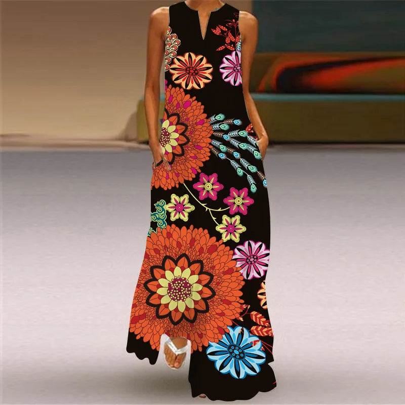 Summer Beach Women Dress 2022 Elegant Robe Party Sleeveless Vestidos Women Casual Sundress Vintage Dresses