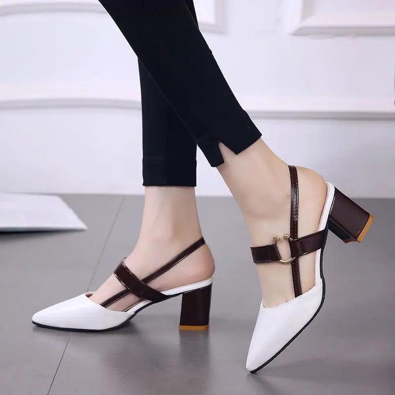 Pointed Toe Comfort High Heel Sandals