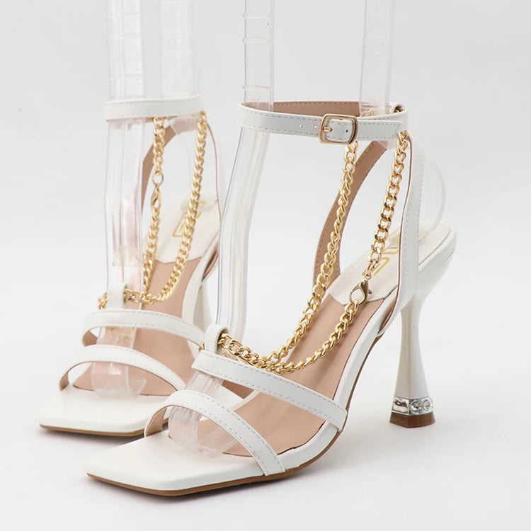 Y Women's Latest Design Summer Sandals Female Ladies Shoes Lace up 10CM Hight Heels Heeled Sandals Open Toe Shoes