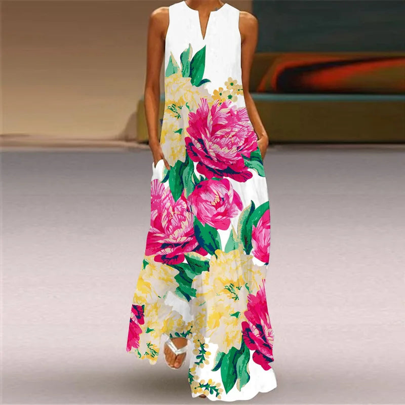 Summer Beach Women Dress 2022 Elegant Robe Party Sleeveless Vestidos Women Casual Sundress Vintage Dresses