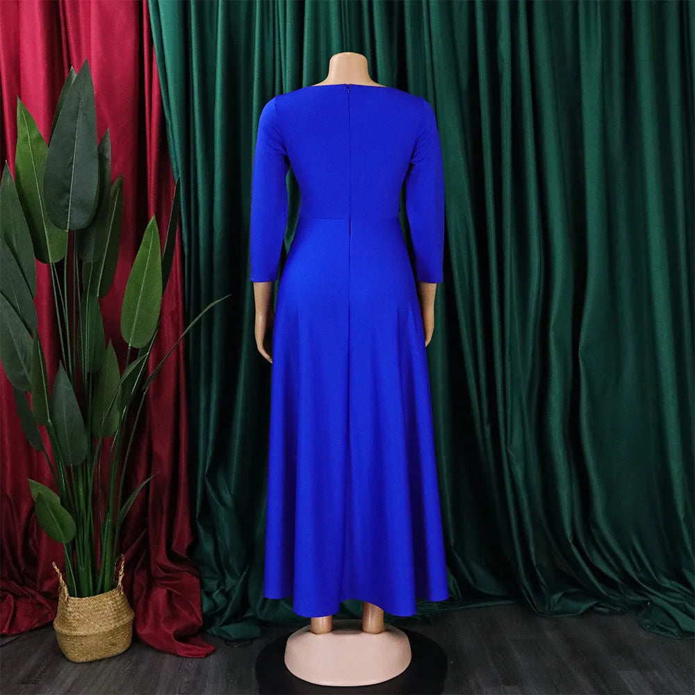 D3171 Latest Design Fashion Autumn African Casual Dresses Women Lady Elegant Winter Dress for Ladies Maxi Dress