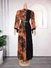 African Dresses for Women 2024 Elegant Summer Fashion Long Sleeve Muslim Print Wedding Evening Party Chiffon Maxi Dress