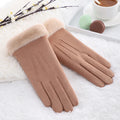 Fashionable Thicken Fleece Gloves Winter Warm Women Gloves