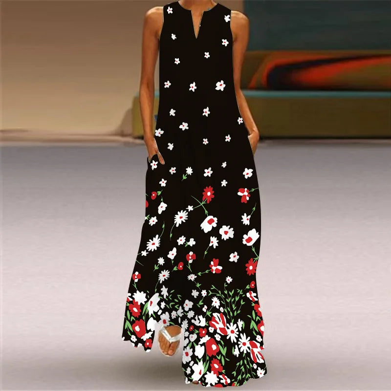 Summer Beach Women Dress 2022 Elegant Robe Party Sleeveless Vestidos Women Casual Sundress Vintage Dresses