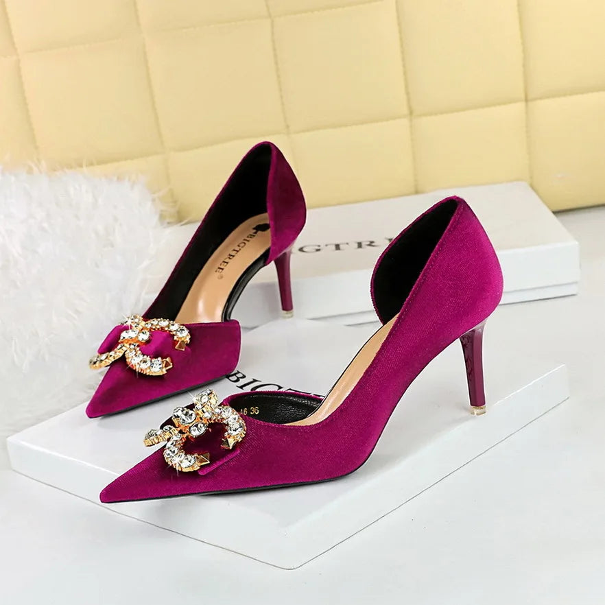 Rhinestone Pearl Bow Heeled Sandals