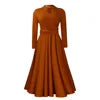 Ruched A-Line Long Sleeve Dress