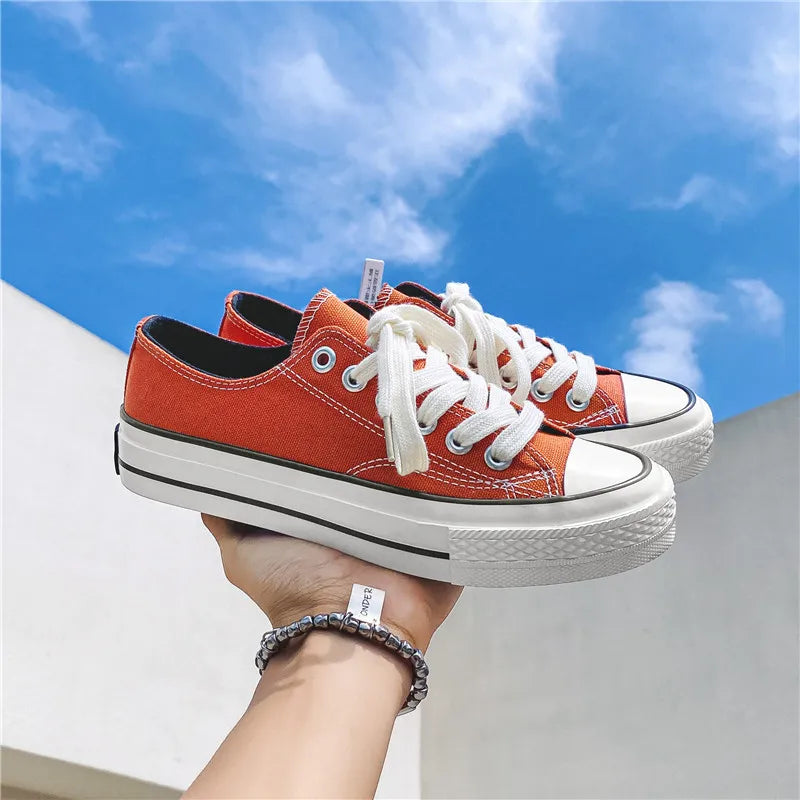 Zapatos De Muje Retro 1970s Korean Street Style Classic and Versatile Platform Shoes, Popular Sneakers Made of Cloth