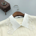 Detachable Lace Embroidered Fake Collar Beaded Floral Choker Neckline Decoration for Women Girls Wedding Accessory