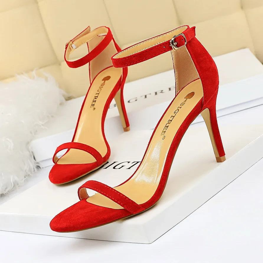 Hollow Pointed Toe Stiletto Sandals