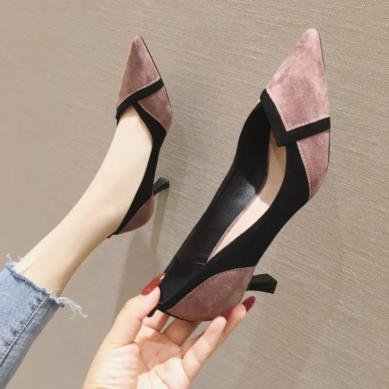 5.5CM/7.5CM New Arrival 2025 Hot Selling Women Office Shoes Pointed Toe Low Heels for Ladies