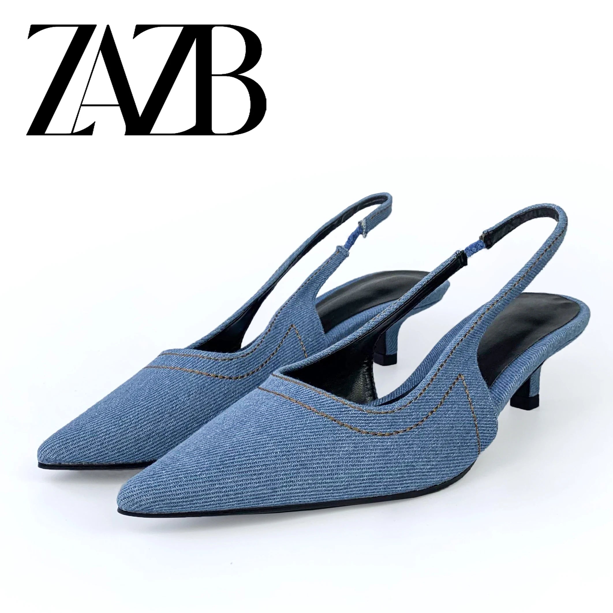 Mid Heel Denim Custom High Heels Shoes for Women Sandals and Ladies Shoes Femmes Chaussures Pour Wedding Bride