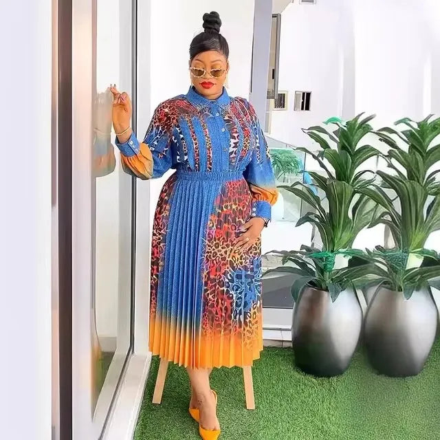 African Dresses for Women 2024 Elegant Summer Fashion 2 PCS Sets Tops and Skirts Suits Muslim Kaftan Chiffon Maxi Dress