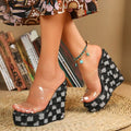 Clear Strap Open Toe Wedge Sandals