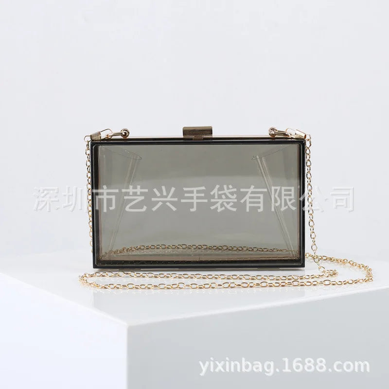 2023 Luxury Women Wedding Hand Bag Bridal Handbag Transparent Clutch Party Acrylic Evening Bags Clear Purse