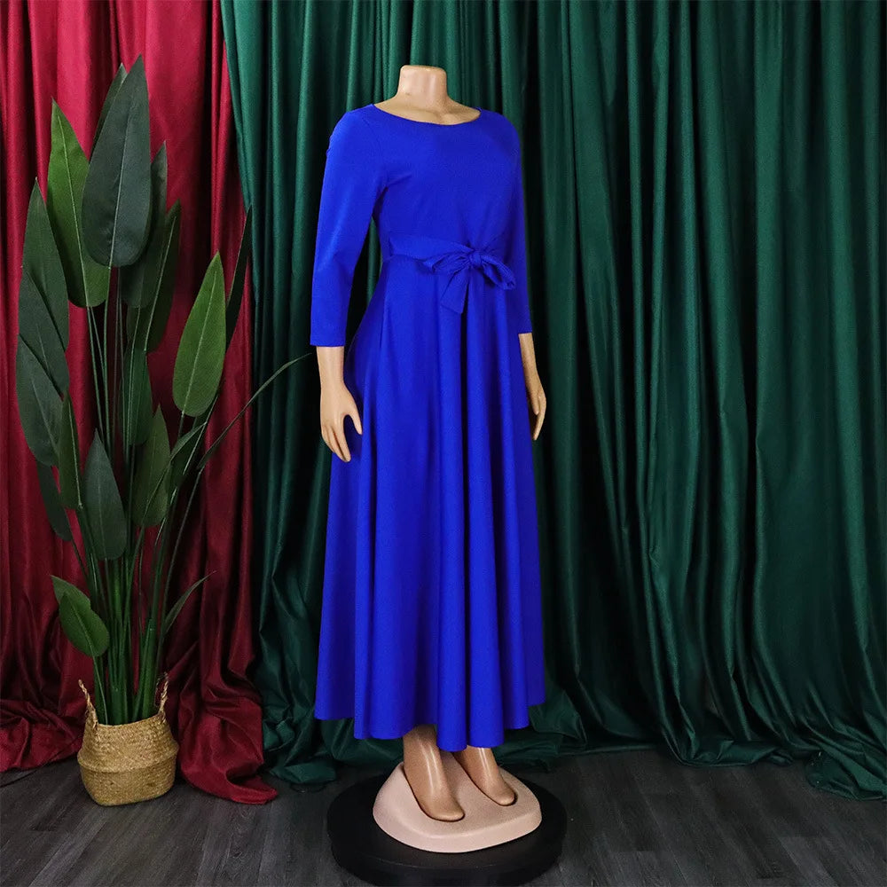 D3171 Latest Design Fashion Autumn African Casual Dresses Women Lady Elegant Winter Dress for Ladies Maxi Dress