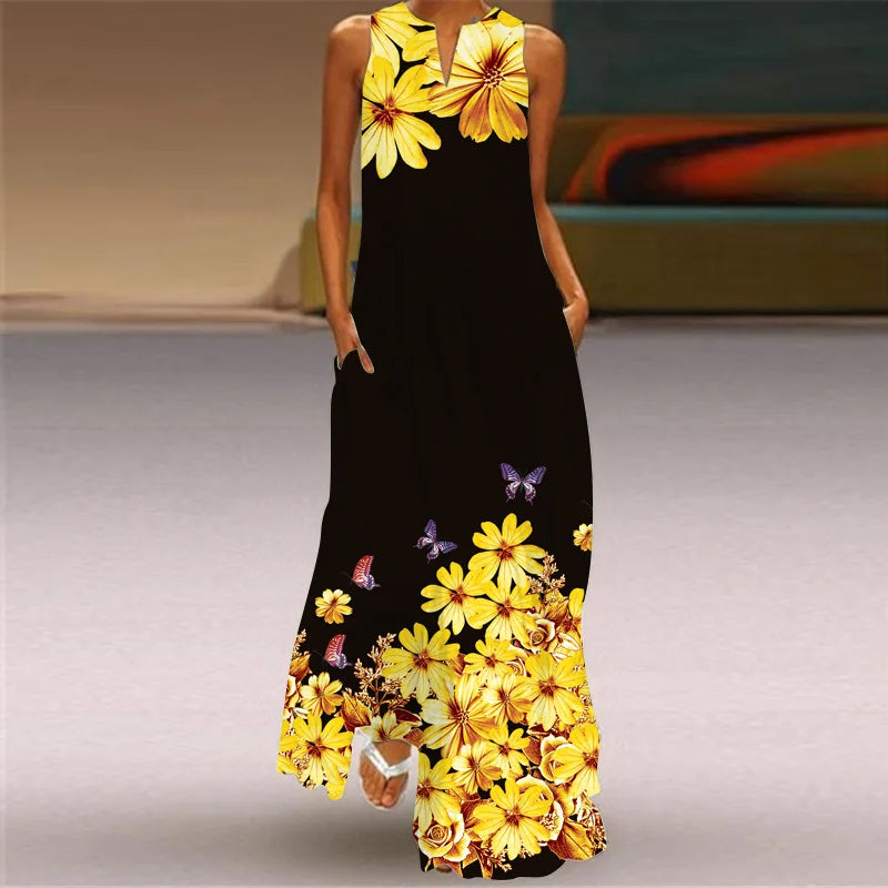 Summer Beach Women Dress 2022 Elegant Robe Party Sleeveless Vestidos Women Casual Sundress Vintage Dresses