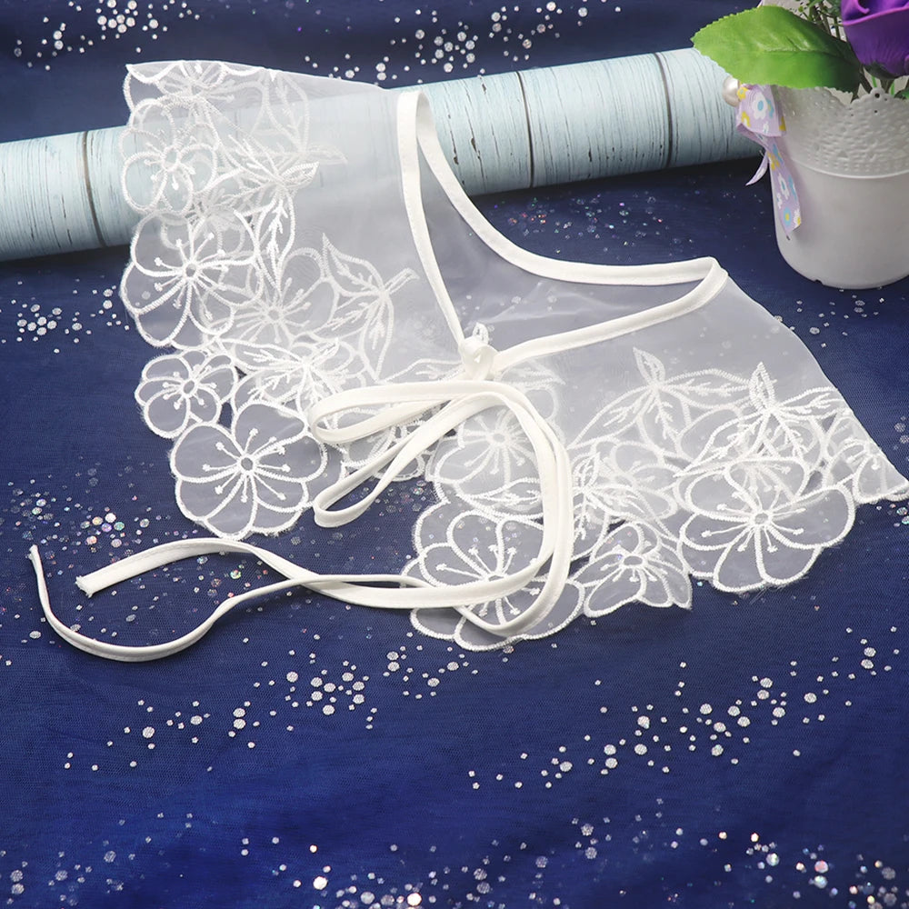 Front Tie White  Fake Collar