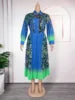 African Dresses for Women 2024 Elegant Summer Fashion 2 PCS Sets Tops and Skirts Suits Muslim Kaftan Chiffon Maxi Dress