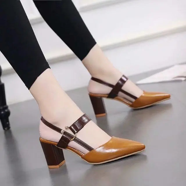 Pointed Toe Comfort High Heel Sandals