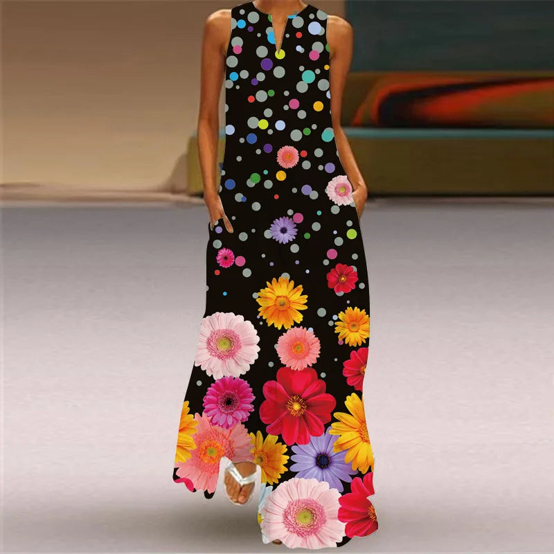 Summer Beach Women Dress 2022 Elegant Robe Party Sleeveless Vestidos Women Casual Sundress Vintage Dresses