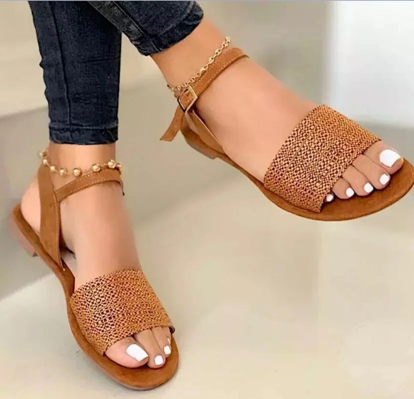 Flat Buckle Casual Slide Sandals