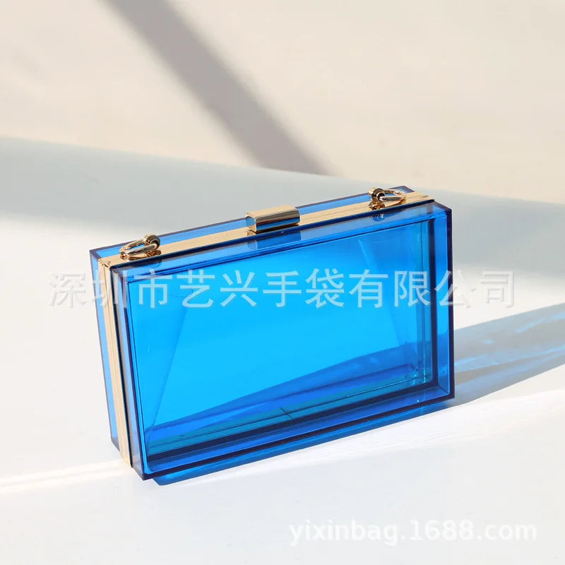 2023 Luxury Women Wedding Hand Bag Bridal Handbag Transparent Clutch Party Acrylic Evening Bags Clear Purse