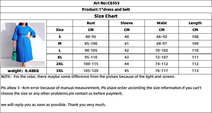 Loose Pleated O-Neck Fall Dress