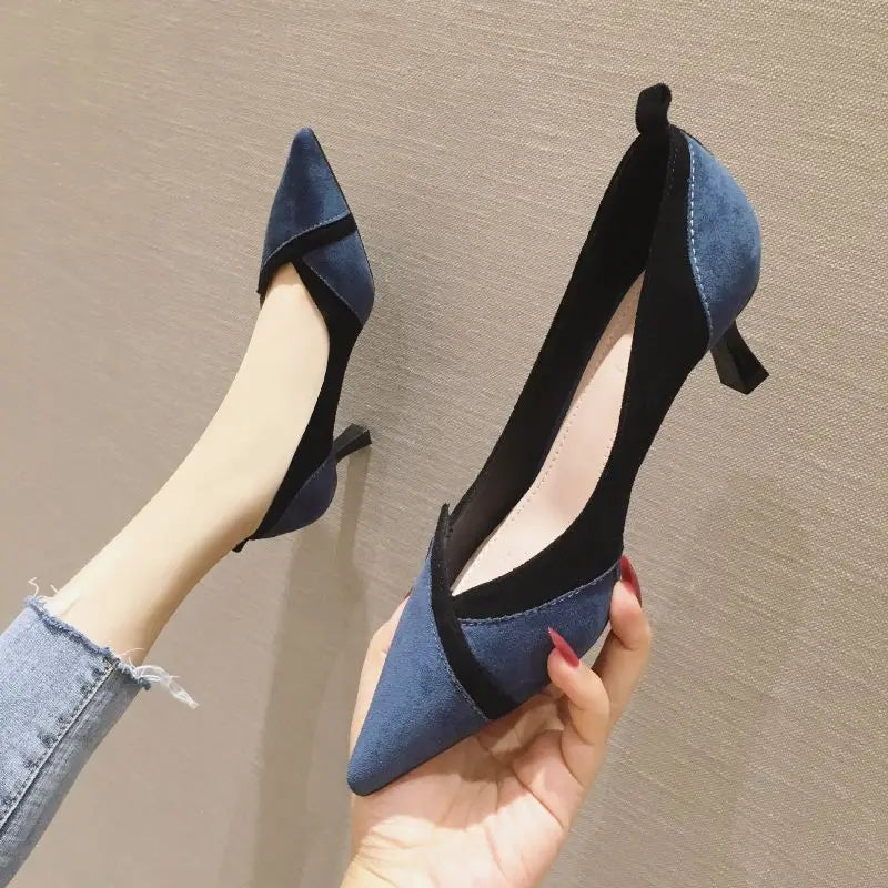 5.5CM/7.5CM New Arrival 2025 Hot Selling Women Office Shoes Pointed Toe Low Heels for Ladies