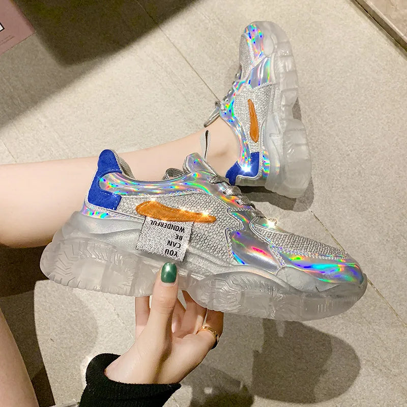 Lace up Breathable Wholesale Fashion Women Casual Chunky Shoes Sneakers