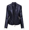 Faux Leather Zip-Up Plus Size Casual Jacket