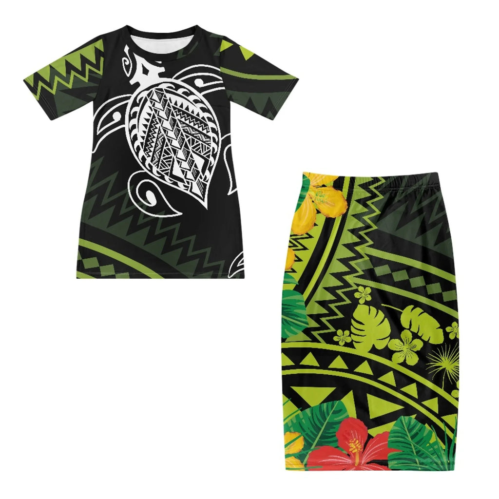 Hawaiian Floral Two Piece Set