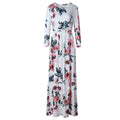 Wholesale Fashion Long Sleeve Women Beach Dress Colorful Stock Floral Long Maxi Women Dress