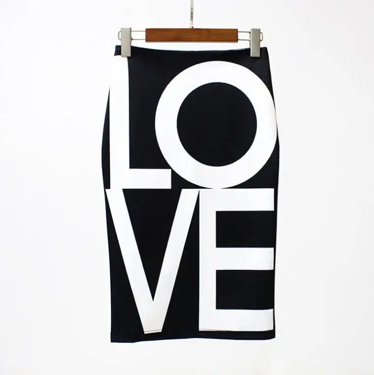 Fashion Midi Skirt For Women Flora Printed High Waist Pencil Skirt Female Causal Flower Bodycon Skirt With Slit