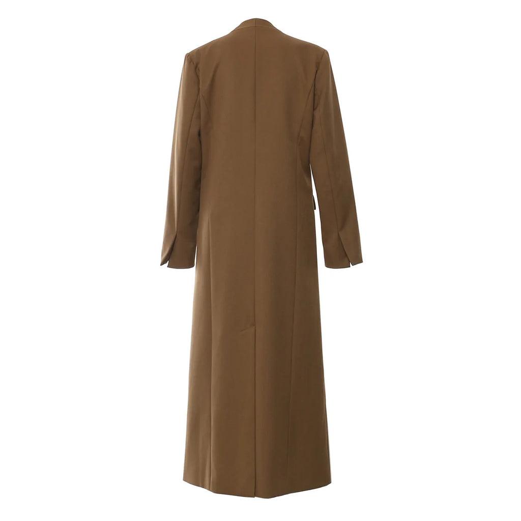 2024 Autumn and Winter New Fashion Process Irregular Structure Long  Trench Coat Women Coat