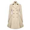 Wholesale Ladies Spring Autumn Windbreaker Long Coat Trench Outwear Fashion Button Lapel Jacket for Women Coat