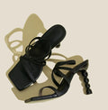 2023 New High-heeled Contoured Heel Elastic One-foot Strap Comfortable Sandals 35-42