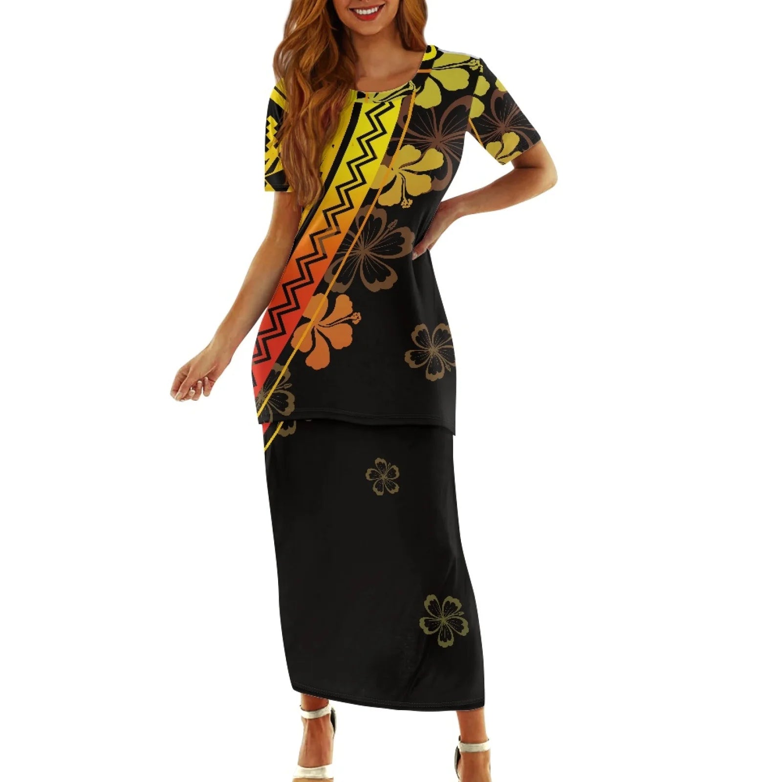Hawaiian Floral Two Piece Set