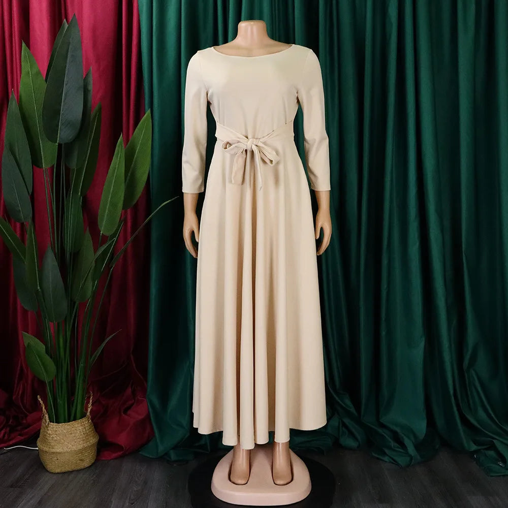 D3171 Latest Design Fashion Autumn African Casual Dresses Women Lady Elegant Winter Dress for Ladies Maxi Dress