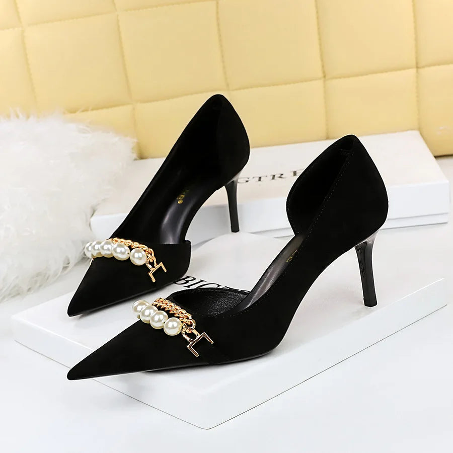 Pearl Stiletto Heel Sandals