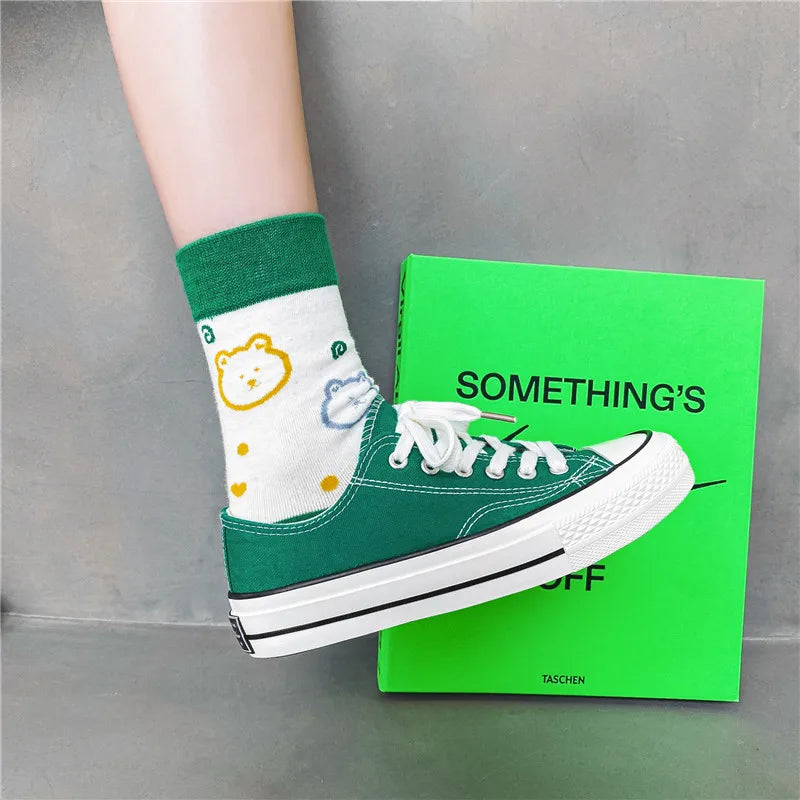 Zapatos De Muje Retro 1970s Korean Street Style Classic and Versatile Platform Shoes, Popular Sneakers Made of Cloth