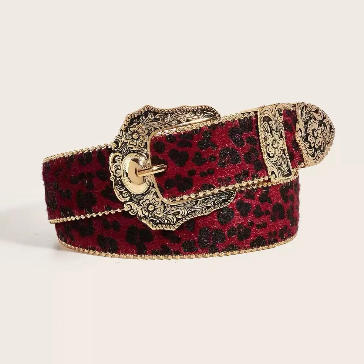 Sub Culture High Grade Retro PU Belt Vintage Style Leopard Print Belt Factory Direct Sales Belt for Women