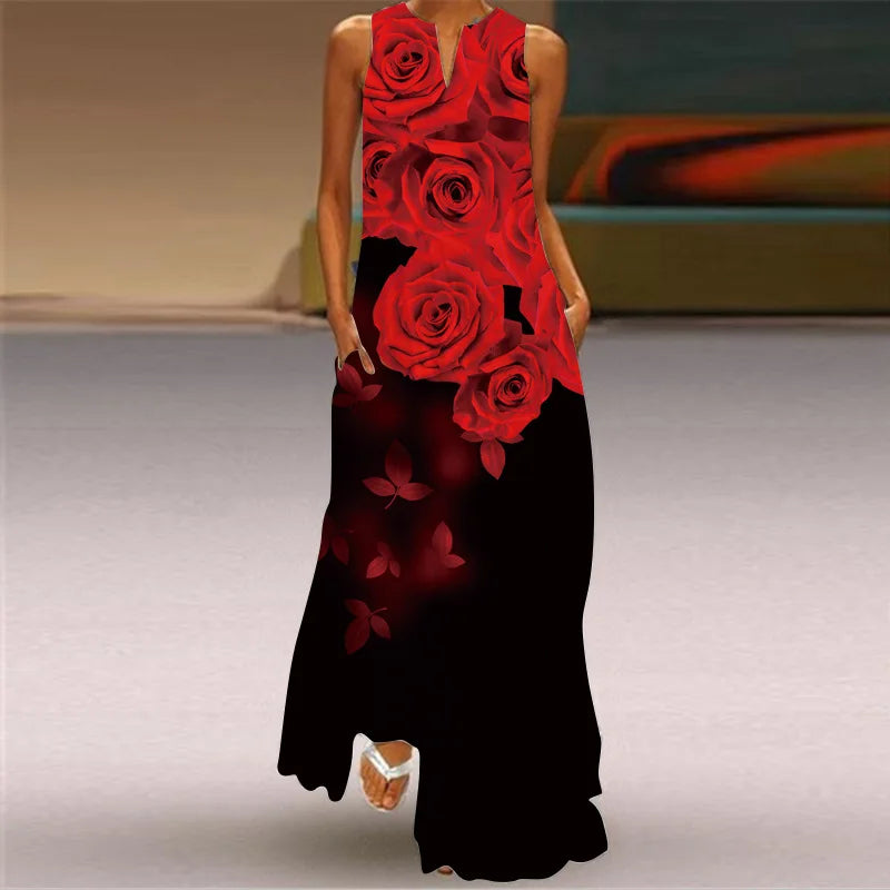 Summer Beach Women Dress 2022 Elegant Robe Party Sleeveless Vestidos Women Casual Sundress Vintage Dresses