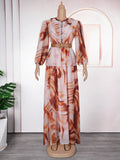 2025 African Dresses for Women Spring Long Sleeve Fashion Sequins Maxi Dress Africa Clothing Straight Evening Fit Dresses