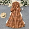 Spring Roman Tunic Casual Midi Dress For Women Empire 3D Patchwork Lace Dress