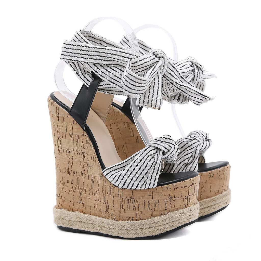 Hemp Rope Espadrille Slope Heel Sandals
