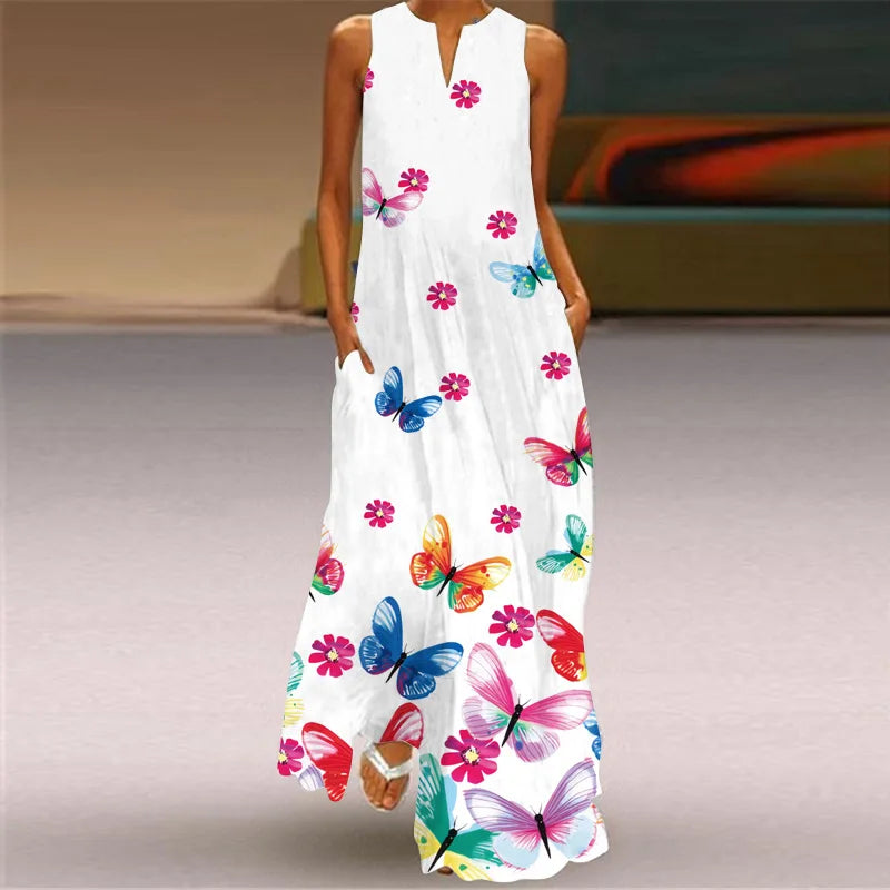 Summer Beach Women Dress 2022 Elegant Robe Party Sleeveless Vestidos Women Casual Sundress Vintage Dresses