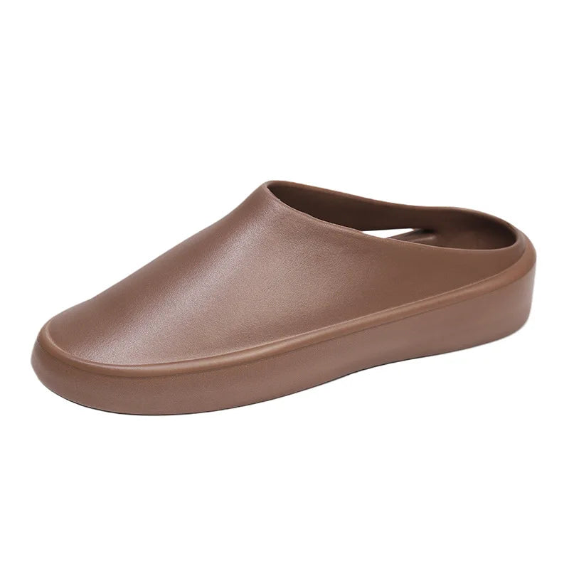 Thick Soled Toe slippers Women's Ins Lightweight Non slip Heightened Chef Shoes Flat Sports Hole Shoes Sandals Women