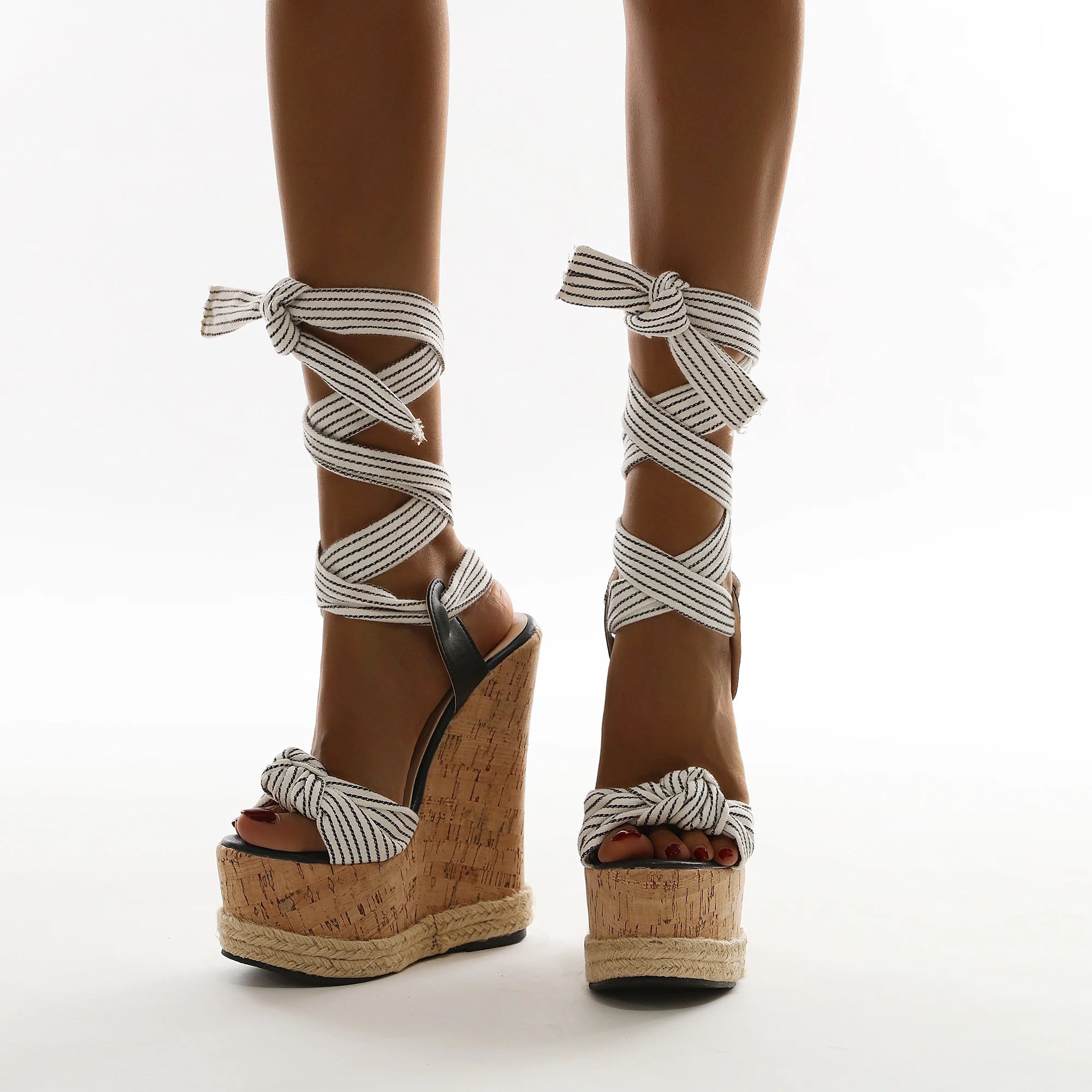 Hemp Rope Espadrille Slope Heel Sandals
